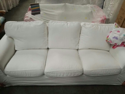 9.5成新Ikea白色3坐沙发出售只要$200只用了 ...