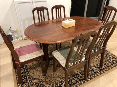 Solid Wood Dining Table + 6 Chairs